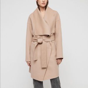 Allsaints Adalee Coat Size Small in Oatmeal